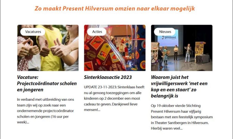 Present zoekt nieuwe projectcoördinator